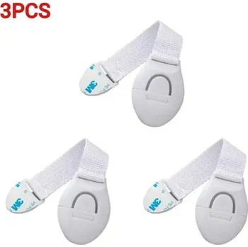 Dětský bezpečnostní prvek Bezpečnostní zámek na skříň pro děti | dětská pojistka, plastový zámek - 3 ks