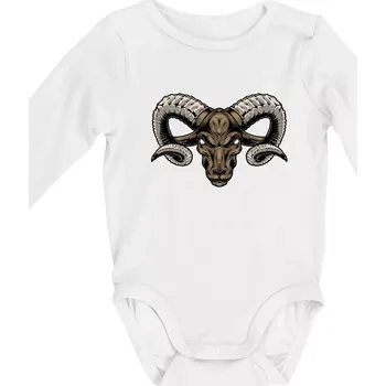 Hlava berana zlá - Body kojenecké s dlouhým rukávem - Dlouhý r. do 3 měs ( Bílá )