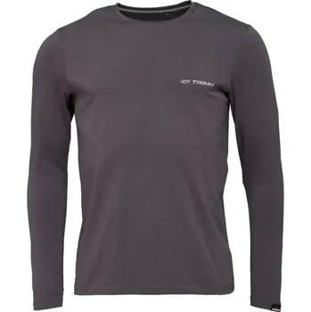 Pánské tričko Pánské tričko s dlouhým rukávem TRIMM BRAVE XL Tmavě šedá, Bílá