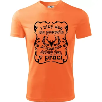 Blbý den na posedu - Dětské triko sportovní (dresovina) - 158 cm/12 let ( Neon mandarine )