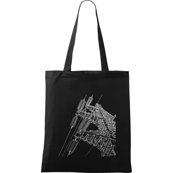 Nákupní taška Nákres stožáru vysokého napětí - Taška bavlněná - 42 x 38 cm ( Černá )