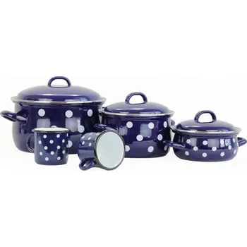 Sada nádobí Belis 19644-160DAE05 8 ks modrá/puntíky