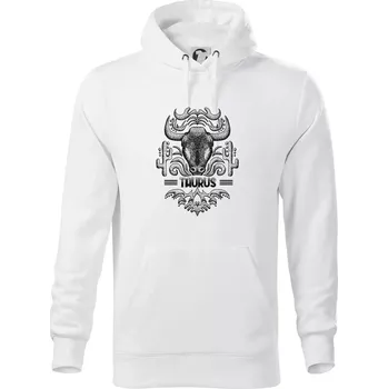 Pánská mikina Taurus - vintage - Mikina pánská Cape s kapucí - XL ( Bílá )