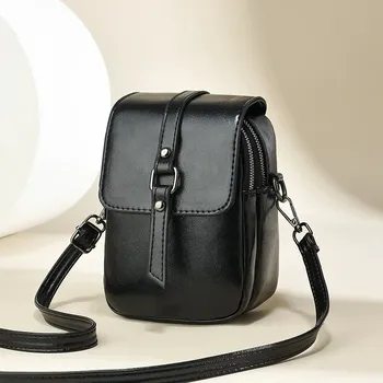 Kabelka Dámská kožená crossbody kabelka flap | malá kabelka, ramenní taška - barva fotografie