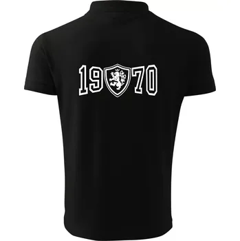 Pánská košile Narozeninový motiv - znak - 1970 - Polokošile pánská Pique Polo 203 - L ( Černá )