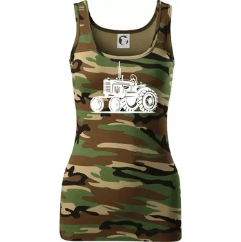 Dámské tričko Traktor Ukrajinské armády - Dámské Maskáčové tílko - M ( Hnědý maskáč )