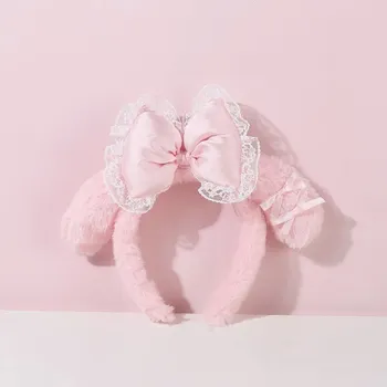 Čelenka Sanrio čelenka s mašlí Kuromi styl | Dětská čelenka, vlasová ozdoba - Melodie