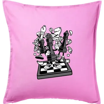 Polštář Šachový stůl - Polštář 50x50 - 50x50 - Pouze potah ( Růžová )