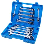 Očkoploché klíče s ráčnou a kloubem, 8 - 22 mm, sada 12 ks - SATRA