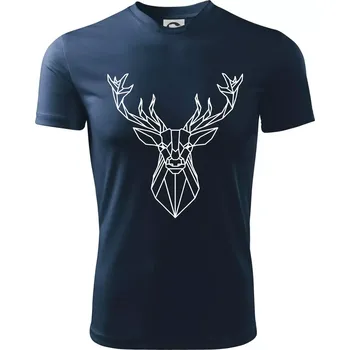 Geometrie - Jelen velký - Dětské triko sportovní (dresovina) - 158 cm/12 let ( Námořní modrá (velmi tmavá - téměř černá) )