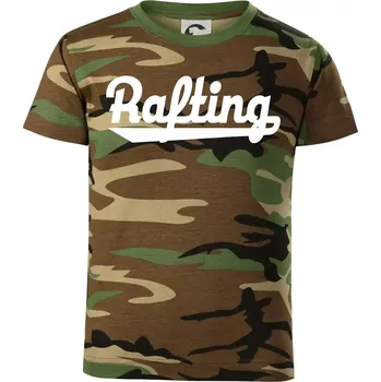Chlapecké tričko Rafting nápis - Dětské maskáčové triko - 146 cm/10 let ( Hnědý maskáč )