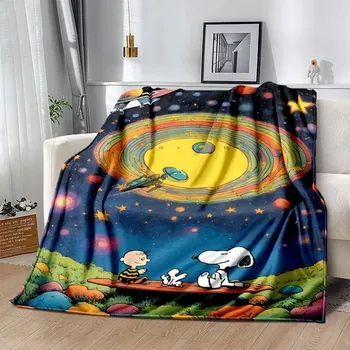 Dětská deka Snoopy kreslená měkká deka kawaii stylu | dětská přikrývka, flísová deka - 9 , 100x150CM