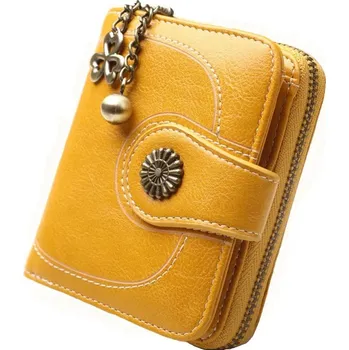 Stylová mini peněženka | dámská peněženka, koženková peněženka - žluť