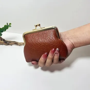 Peněženka Mini kožená peněženka s přihrádkami | mini peněženka, dámská peněženka - tmavě hnědá