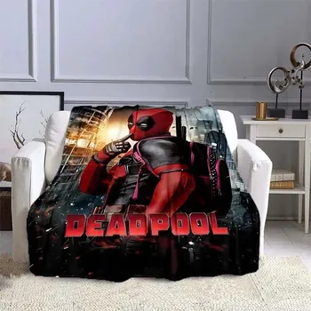 Dětská deka Deka s motivem Deadpool, flísová teplá přikrývka | dětská deka, cestovní deka - 11 , 150x200cm