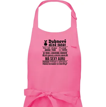Kuchyňská zástěra Narozeniny duben - Dámská zástěra na vaření - Univerzální velikost ( Růžová )