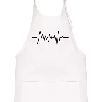 Kuchyňská zástěra Ekg samostatné - Dětská zástěra na vaření - Univerzální velikost ( Bílá )