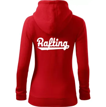 Dámská mikina Rafting nápis - Dámská mikina trendy zipper s kapucí - XS ( Červená )