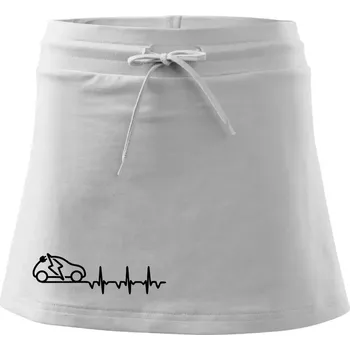 Dámská sukně Ekg elektromobil - Sportovní sukně - two in one - S ( Bílá )