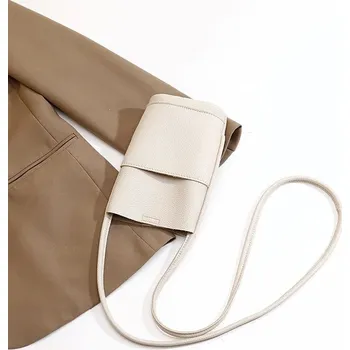 Dámská koženková taška na mobil přes rameno | módní kabelka, taška přes rameno - Béžová meruňka