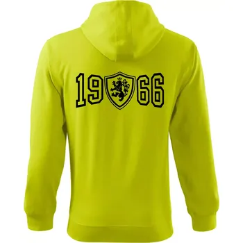 Pánská mikina Narozeninový motiv - znak - 1966 - Mikina s kapucí na zip trendy zipper - XL ( Limetková )