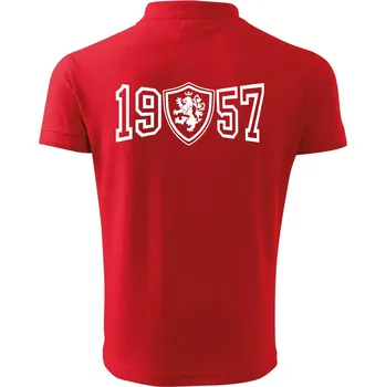 Pánská košile Narozeninový motiv - znak - 1957 - Polokošile pánská Pique Polo 203 - 5XL ( Červená )