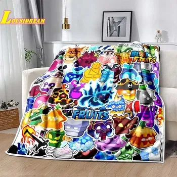 Dětská deka Deka s motivem blox fruits | dětská deka, cestovní přikrývka - 17 , 150x220cm