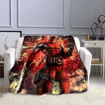 Dětská deka Deka s motivem Deadpool, flísová teplá přikrývka | dětská deka, cestovní deka - 2 , 150x180cm