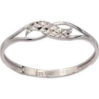 Prsten Zlatý prsten z bílého zlata AZR558W, vel. 55, 0.8 g (585/1000)