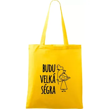 Nákupní taška Budu velká ségra - Taška bavlněná - 42 x 38 cm ( Žlutá )