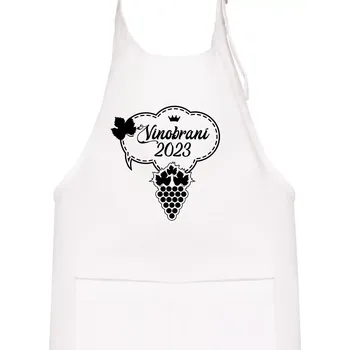 Kuchyňská zástěra Vinobraní 2023 - Dětská zástěra na vaření - Univerzální velikost ( Bílá )