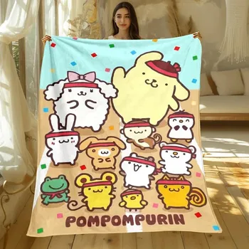 Dětská deka Pom pom purin deka flísová anime | dětská přikrývka, cestovní deka - 3 , 150x180cm