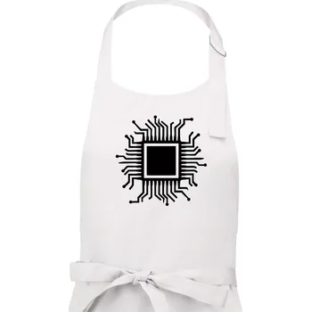 Kuchyňská zástěra Procesor - Pánská zástěra na vaření - Univerzální velikost ( Bílá )