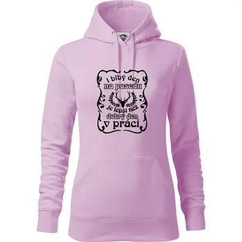 Dámská mikina Blbý den na posedu - Mikina dámská Cape s kapucí - XS ( Orchid )