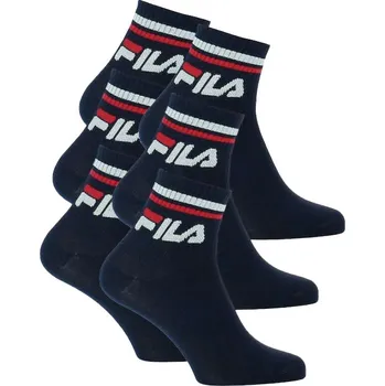 Pánská móda Ponožky FILA Quarter Socks 6-pack Uni navy 39-42