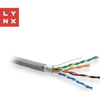 Síťový kabel LYNX FTP kabel Cat5e, PVC, 0,5mm, celoměděný, vnitřní, šedý, box 305m LX-SLD-FTP5E-PVC-GR