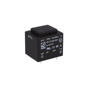 Transformátor Transformátor zalévaný 3VA 230VAC 9V 334mA PCB 111g