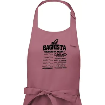 Kuchyňská zástěra Hodinová mzda bagrista - Pánská zástěra na vaření - Univerzální velikost ( Starorůžová )