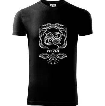 Pánské tričko Pisces - vintage - Viper FIT - Pánské zůžené tričko - M ( Černá )