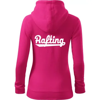 Dámská mikina Rafting nápis - Dámská mikina trendy zipper s kapucí - XL ( Purpurová )