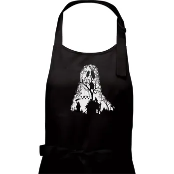 Kuchyňská zástěra Halloween duch - Pánská zástěra na vaření - Univerzální velikost ( Černá )