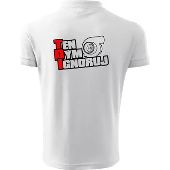 Pánská košile Ten dým ignoruj - Polokošile pánská Pique Polo 203 - 5XL ( Bílá )
