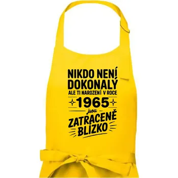 Kuchyňská zástěra Nikdo není dokonalý ale ti narození v roce 1965 jsou zatraceně blízko - Pánská zástěra na vaření - Univerzální velikost ( Žlutá )