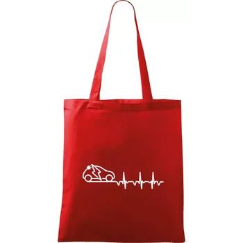 Nákupní taška Ekg elektromobil - Taška bavlněná - 42 x 38 cm ( Červená )