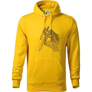 Pánská mikina Nákres stožáru vysokého napětí - Mikina pánská Cape s kapucí - 3XL ( Žlutá )