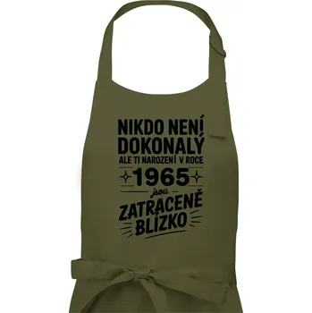 Kuchyňská zástěra Nikdo není dokonalý ale ti narození v roce 1965 jsou zatraceně blízko - Pánská zástěra na vaření - Univerzální velikost ( Khaki )