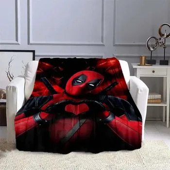 Dětská deka Deka s motivem Deadpool, flísová teplá přikrývka | dětská deka, cestovní deka - 15 , 75x90cm