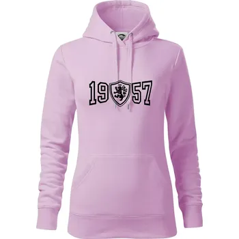 Dámská mikina Narozeninový motiv - znak - 1957 - Mikina dámská Cape s kapucí - XS ( Orchid )