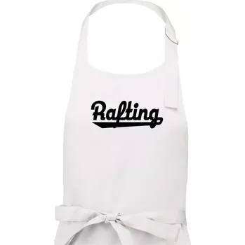 Kuchyňská zástěra Rafting nápis - Pánská zástěra na vaření - Univerzální velikost ( Bílá )