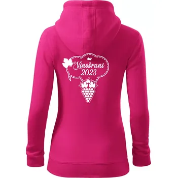 Dámská mikina Vinobraní 2023 - Dámská mikina trendy zipper s kapucí - S ( Purpurová )